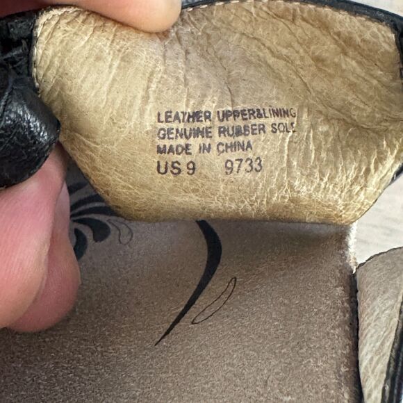 Abeo Womens Sandals Size 9 Black Leather Slides Adjustable Straps Studs 9733 - Picture 7 of 7